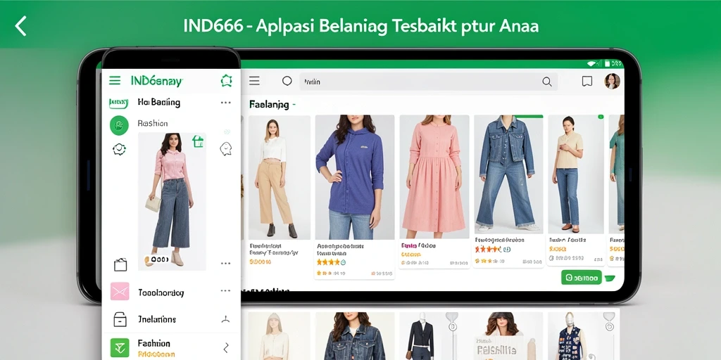 Tampilan utama IND666 menampilkan berbagai produk fashion terbaru dengan penawaran menarik.